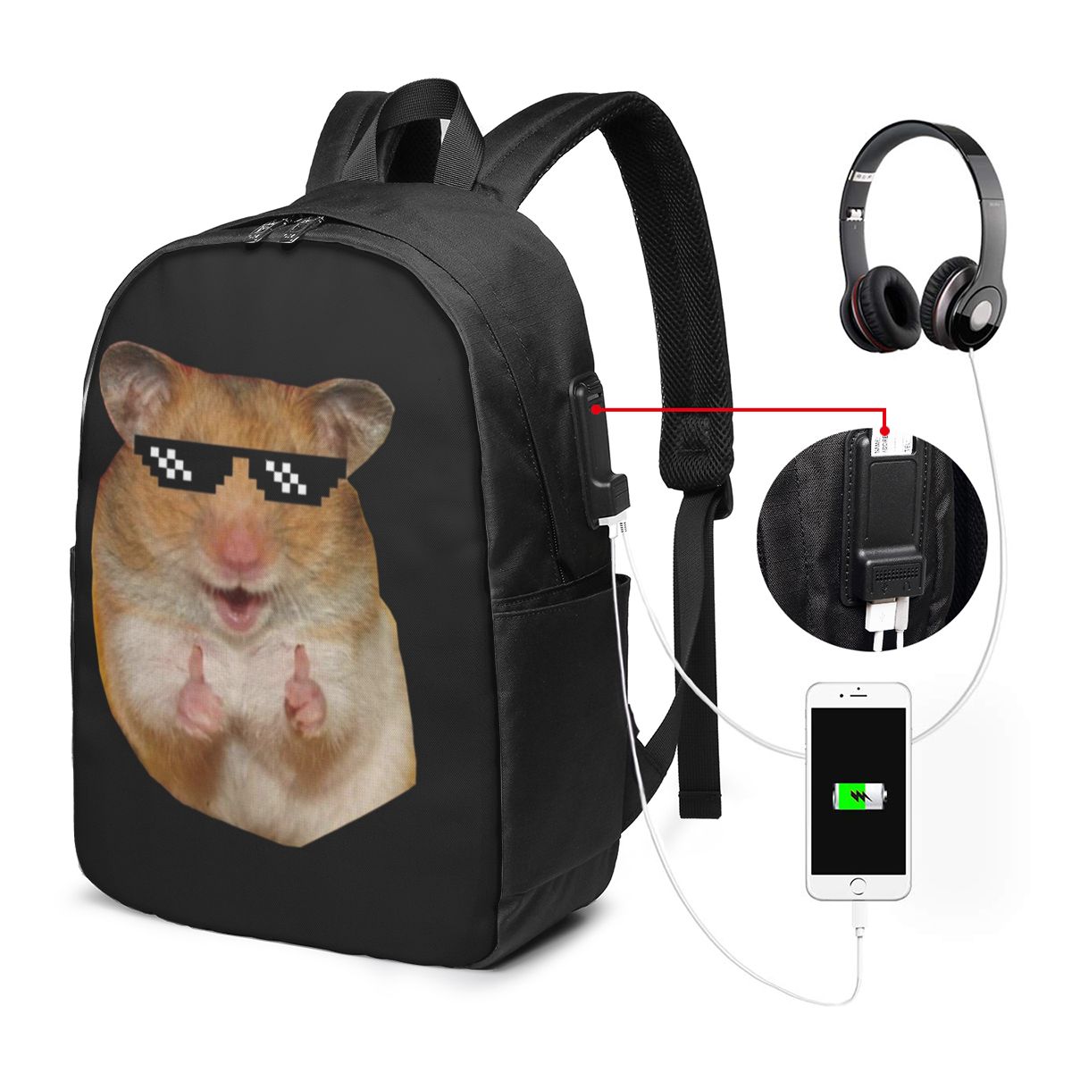 Laptops - 재미있는 햄스터 배낭 여행 노트북 가방