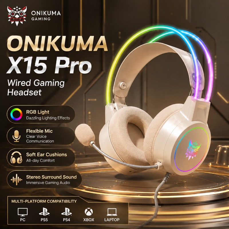 Gaming Headset With Mic Rgb - ONIKUMA X15 Pro 게이밍 헤드셋 유선