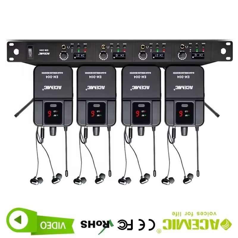 In Ear Monitors For Singers - 4채널 무선 인이어 모니터 시스템 아세믹