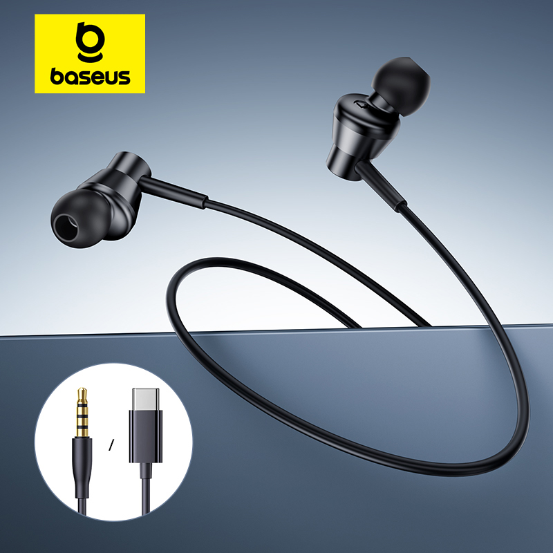 Type C Wired Earphones With Mic - Baseus Encok CZ11/HZ11 유선 이어폰 Type-C/3.5mm