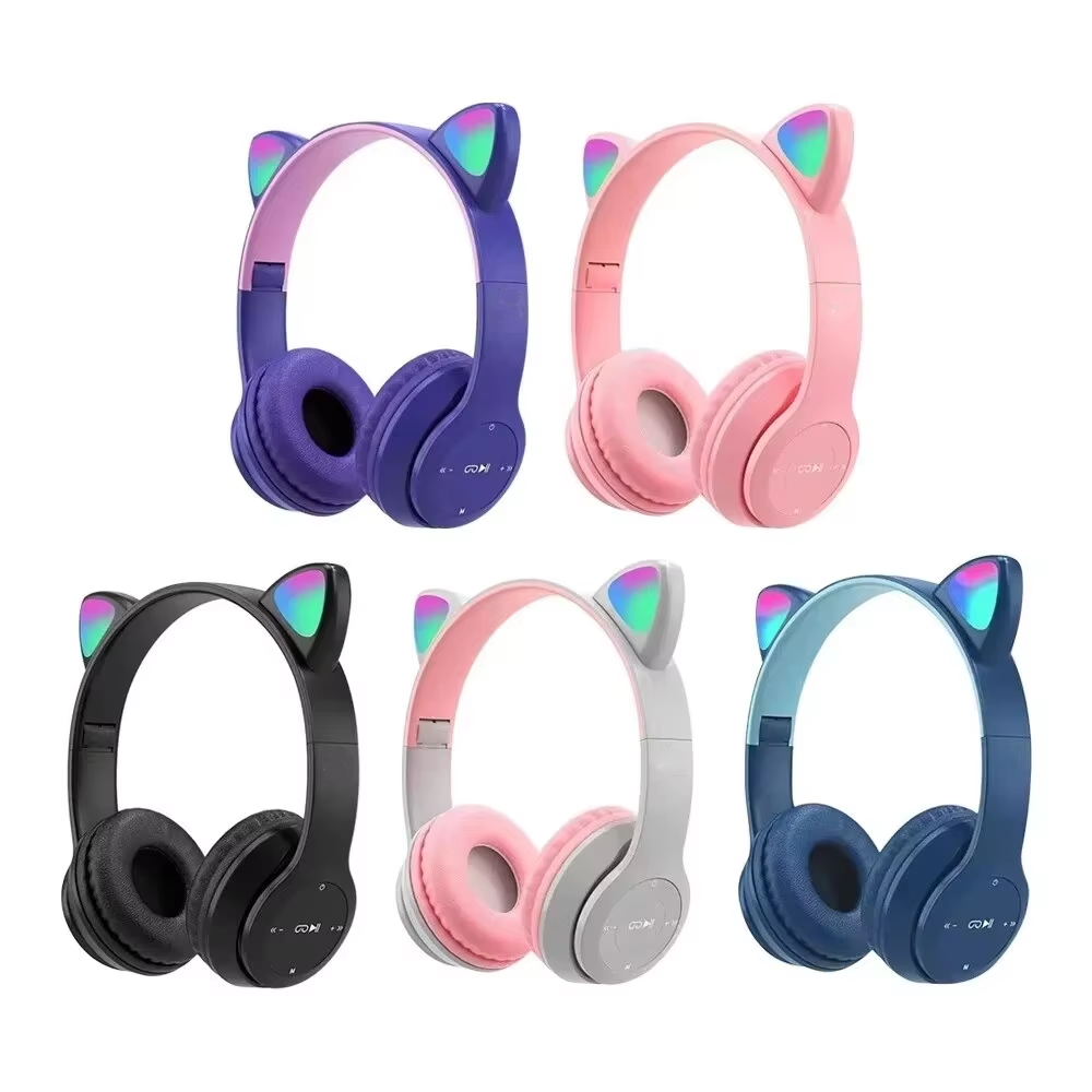 Cat Ear Bluetooth Headset Led - 키즈 P47M 무선 게임 헤드폰 플래시