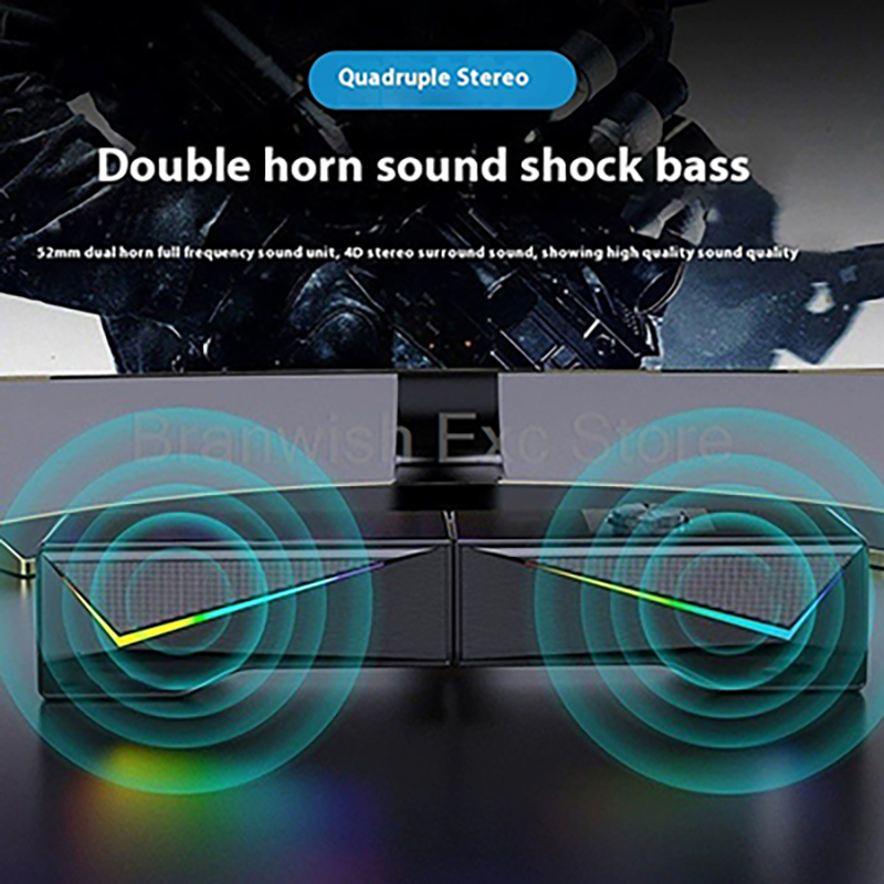 2x2.5W 컴퓨터 스피커 RGB 라이트 게임 사운드바 - Rgb Computer Soundbar For Pc 리뷰 및 가격