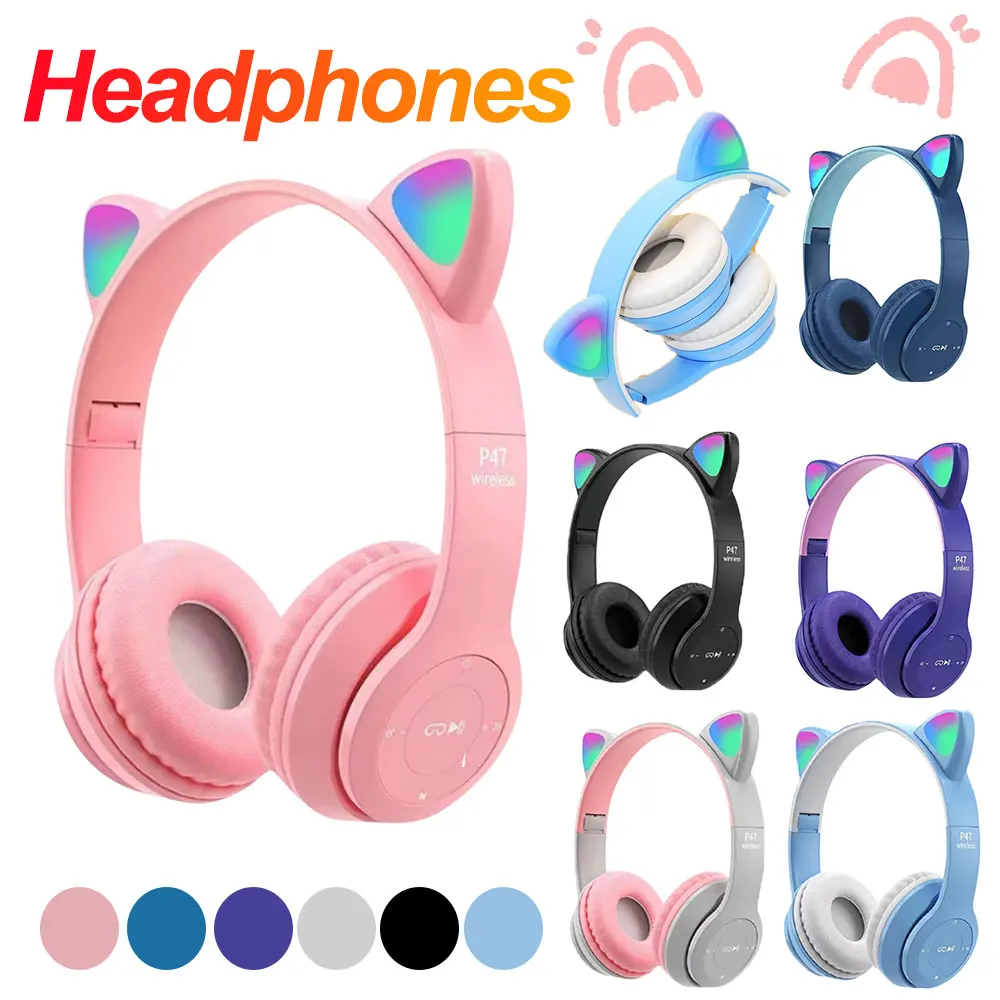 깜빡이는 LED 귀여운 고양이 귀 헤드폰 블루투스 무선 - Cat Ear Bluetooth Headset Led 리뷰 및 가격