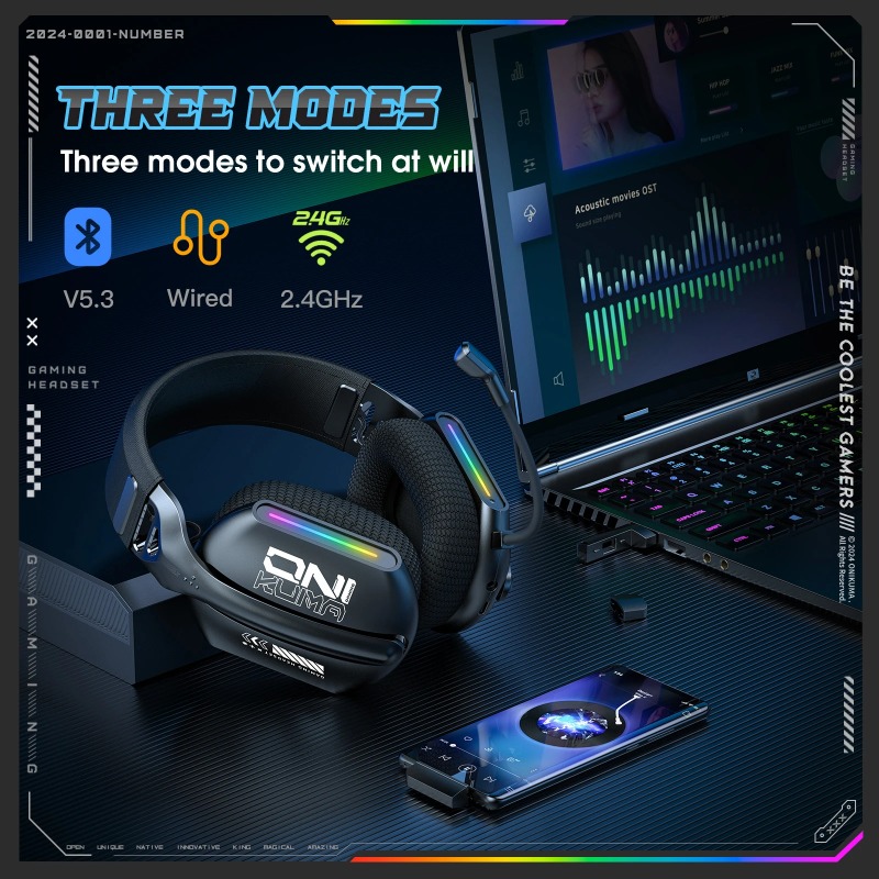 ONIKUMA GT808 무선 게임용 헤드셋 트라이 모 - Gaming Headset With Mic Rgb 리뷰 및 가격