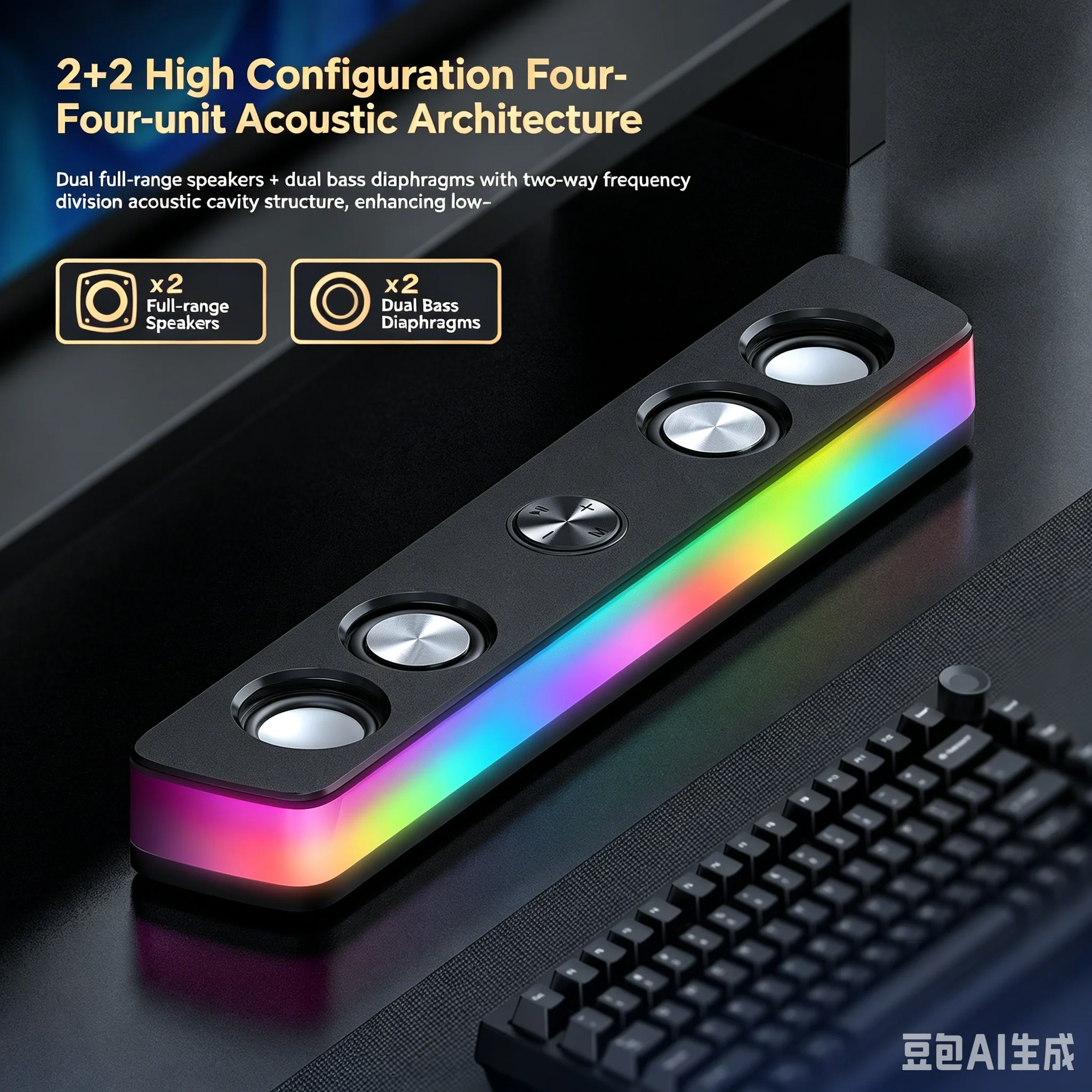 충전식 무선 사운드바 블루투스 스피커 2200mAh 배 - Rgb Computer Soundbar For Pc 리뷰 및 가격