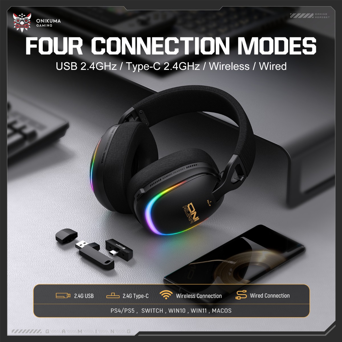 ONIKUMA GT805 게이밍 헤드셋 무선 2.4GH - Gaming Headset With Mic Rgb 리뷰 및 가격