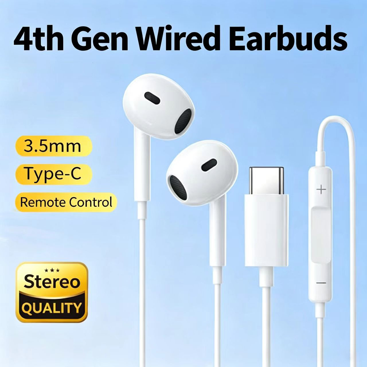 유선 하프 인이어 헤드폰 타입-C 및 3.5mm 잭 이 - Type C Wired Earphones With Mic 리뷰 및 가격