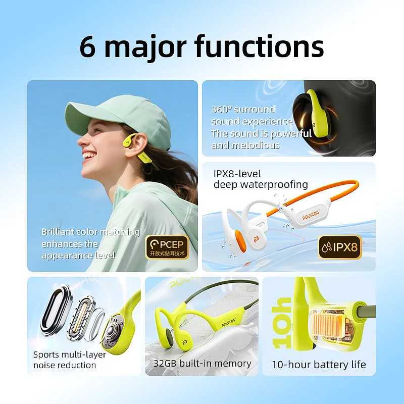 POLVCDG X9 골전도 이어폰 32G IPX8 방수 - Type C Wired Earphones With Mic 리뷰 및 가격