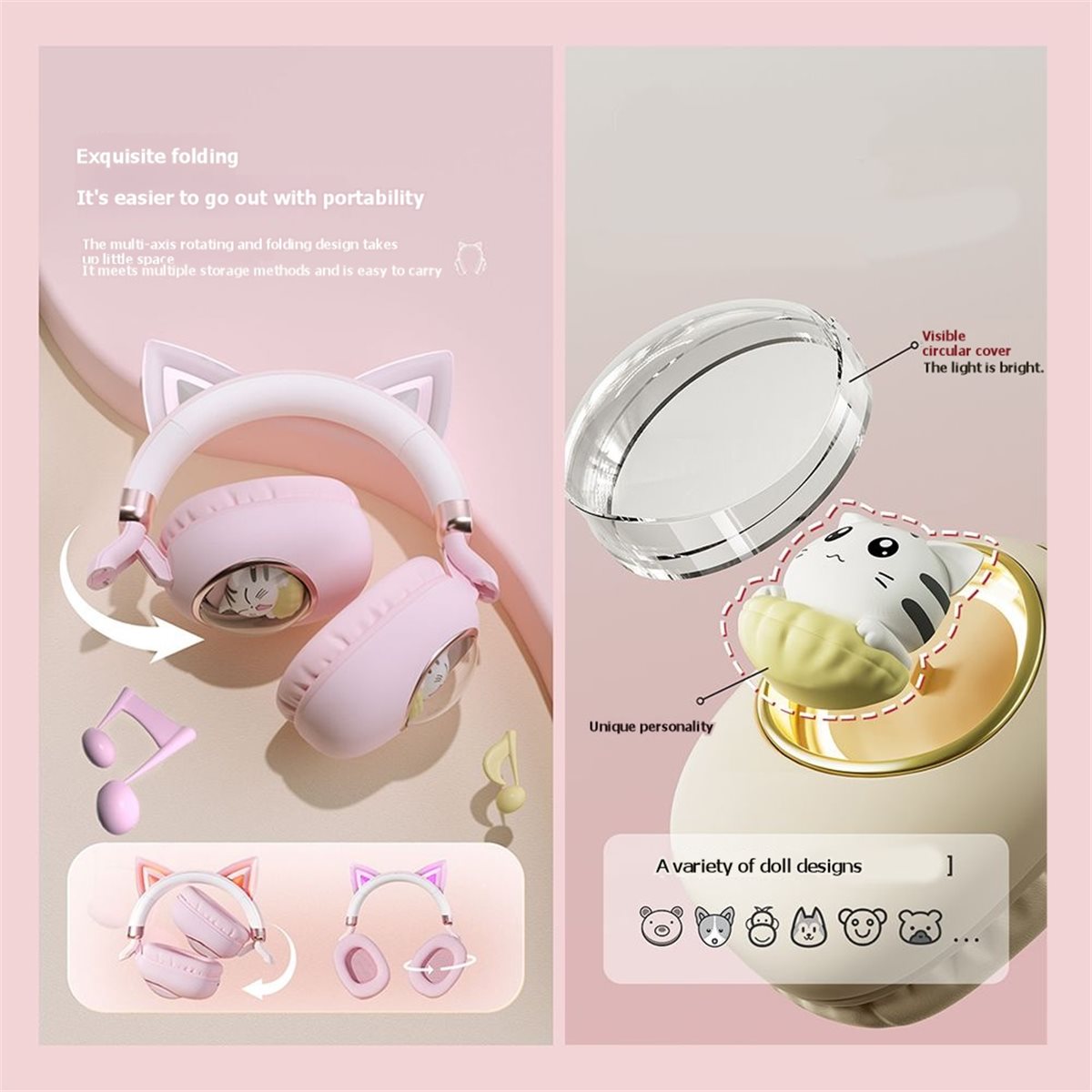 [밸류팩] 귀여운 고양이 귀 블루투스 5.3 무선 헤드 - Cat Ear Bluetooth Headset Led 리뷰 및 가격
