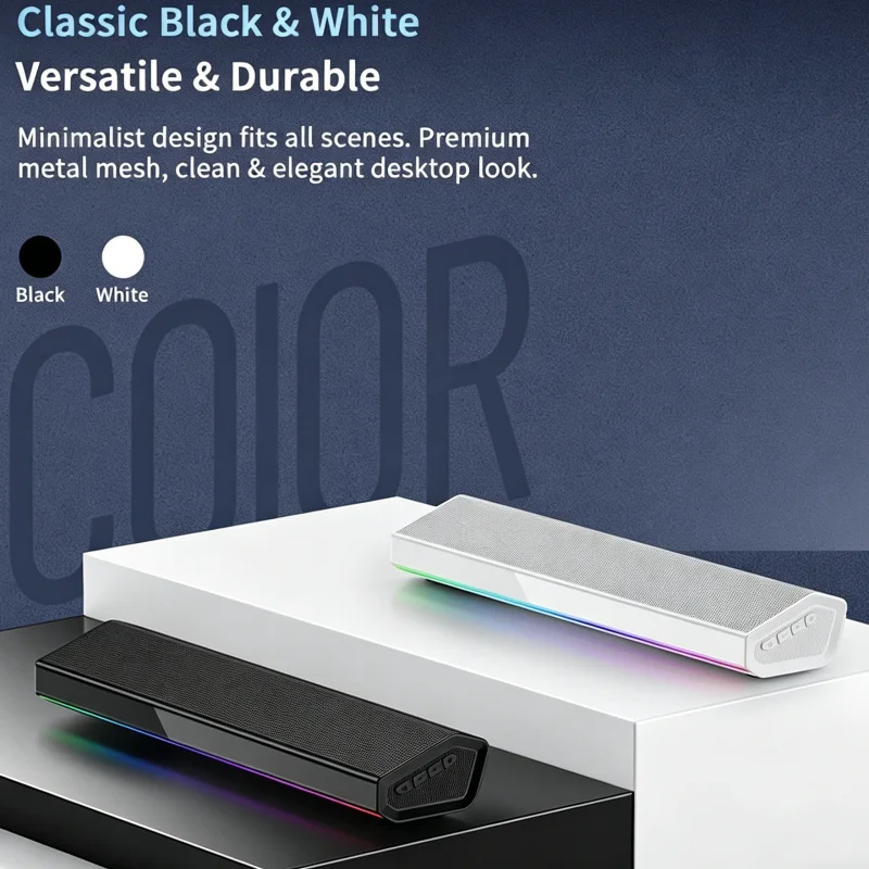 블루투스 5.4 스피커 RGB 조명 데스크탑 컴퓨터 무 - Rgb Computer Soundbar For Pc 리뷰 및 가격