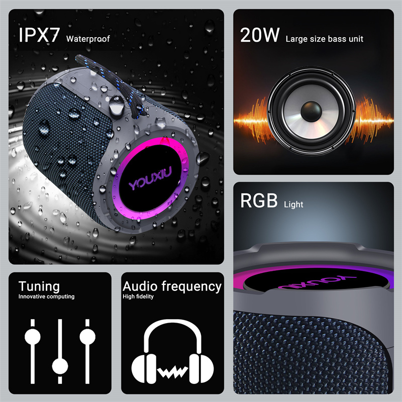 휴대용 블루투스 스피커, 360 도 스테레오 서브우퍼, - Portable Bluetooth Speaker Waterproof Ipx7 리뷰 및 가격