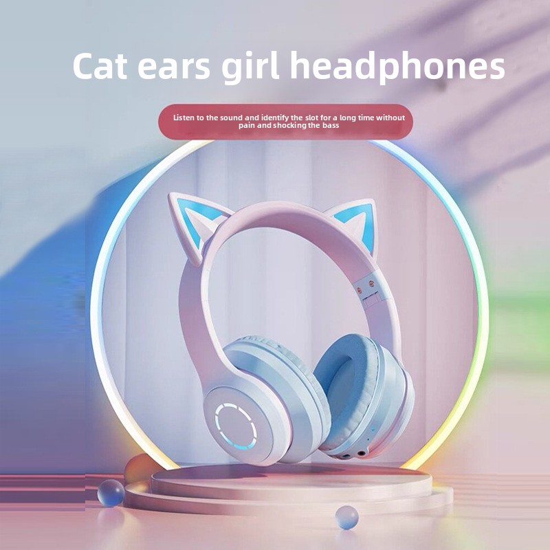 새로운 베스트셀러 RGB 헤드 마운트 블루투스 헤드폰  - Cat Ear Bluetooth Headset Led 리뷰 및 가격