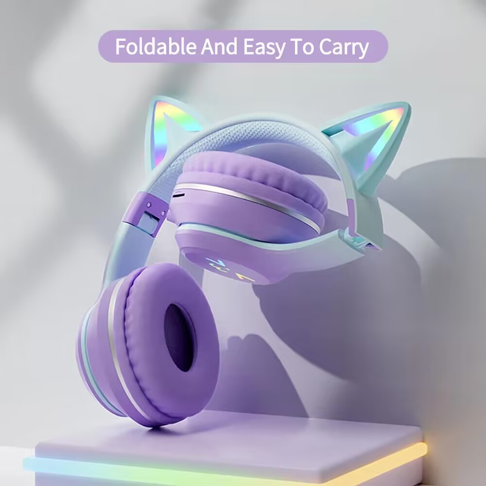 RGB 글로우 이어폰 무선 이어 버드 5.3 고양이 귀 - Gaming Headset With Mic Rgb 리뷰 및 가격