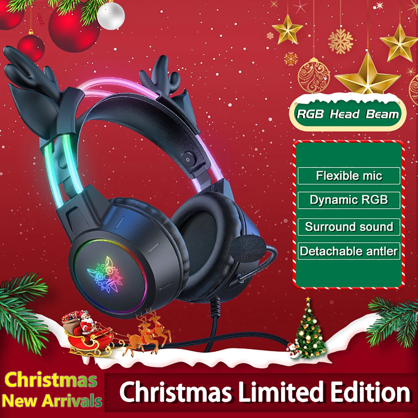ONIKUMA 게임 헤드셋 2024 새로운 크리스마스  - Gaming Headset With Mic Rgb 리뷰 및 가격