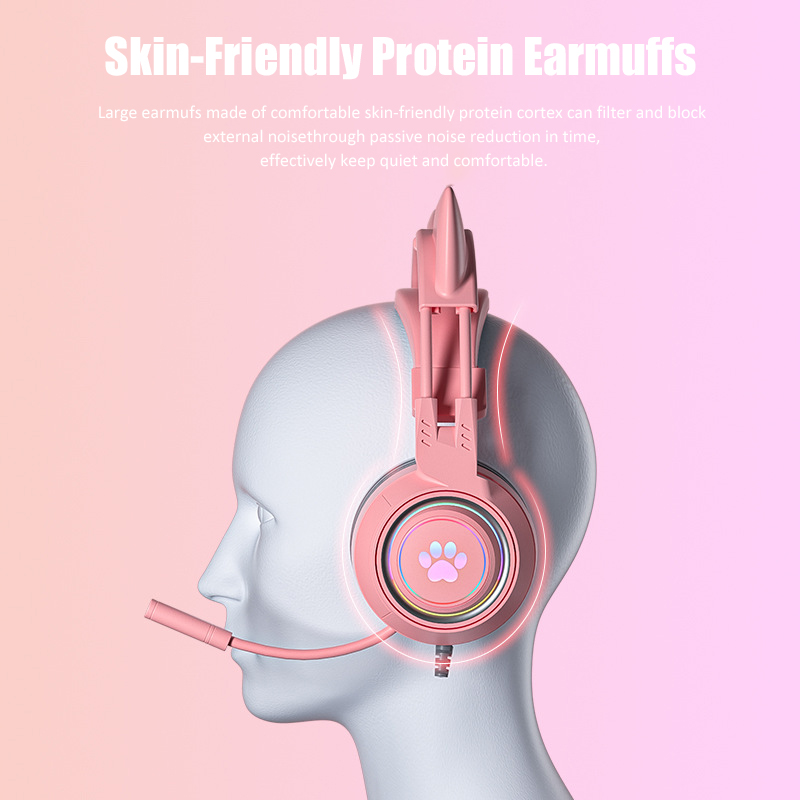 귀여운 고양이 귀 게임용 헤드폰, 마이크 포함, 소음  - Gaming Headset With Mic Rgb 리뷰 및 가격