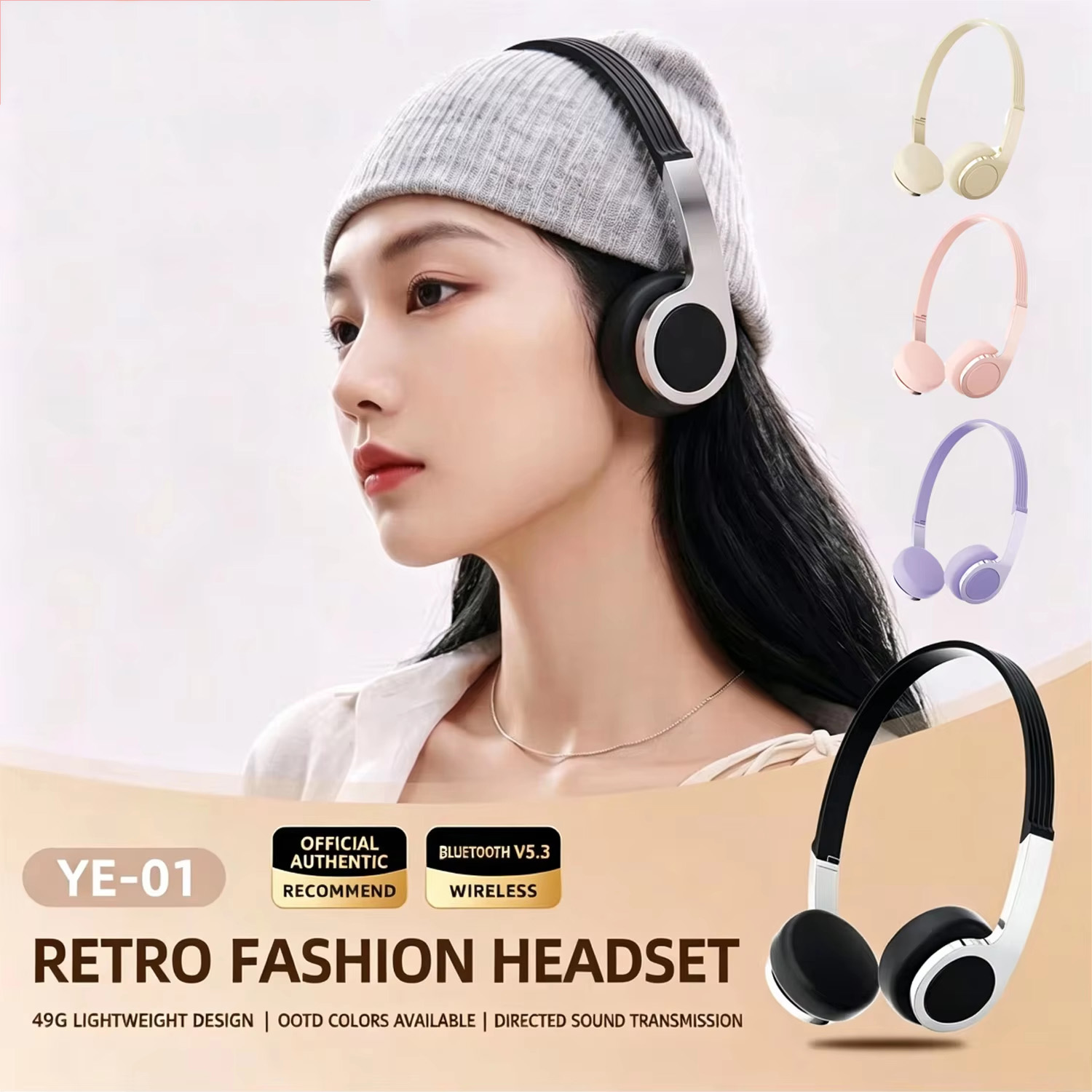 뉴 레트로 컴팩트 오버이어 블루투스 헤드폰, 마카롱 색 - Anc Wireless Over Ear Headphones 리뷰 및 가격